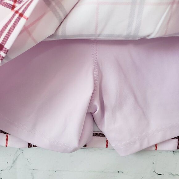 NEW Lady Hagen Golf Skort Skirt Size XL Clubhouse Plaid Burgundy Red Pink 16" - Picture 6 of 11